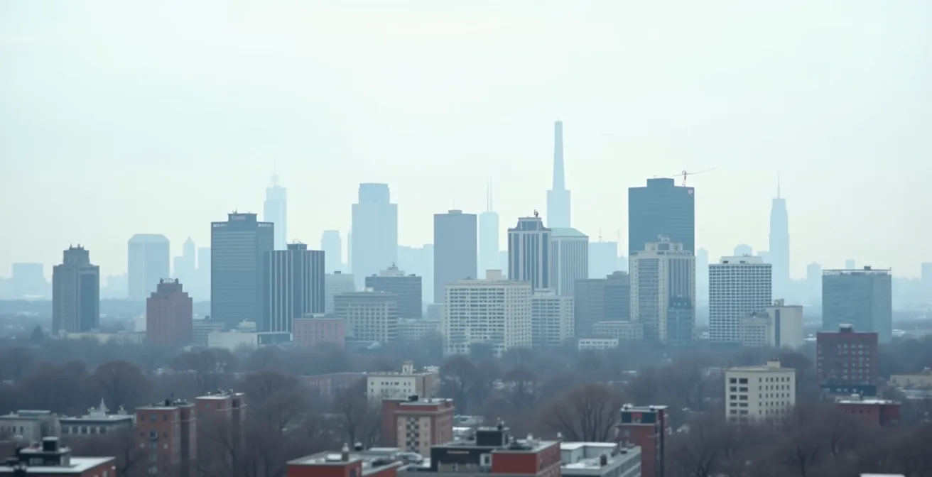 Illustration environnementale montrant la hiérarchie juridique entre le zonage municipal et le Code de construction du Québec sur un paysage urbain stylisé