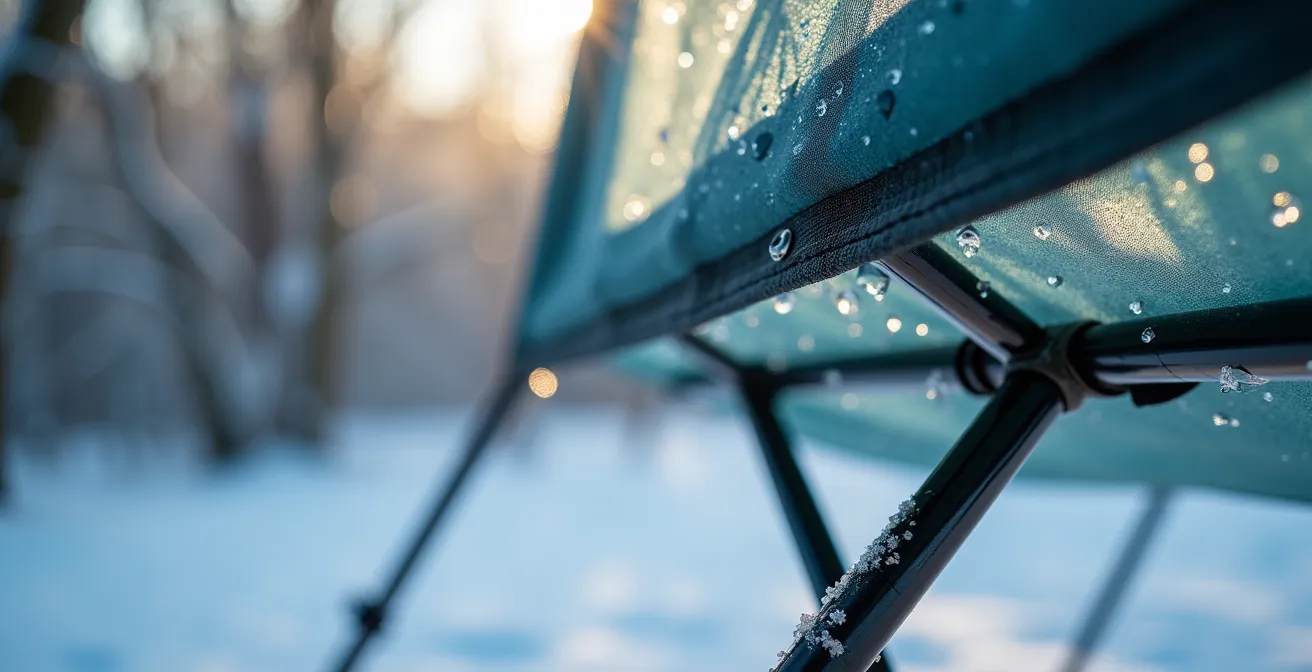 Technique de bâchage avec ventilation pour mobilier de jardin en hiver